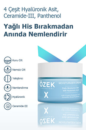 Hyalüronik Asit İçeren Nemlendirici Yüz Bakım Kremi 50 ml