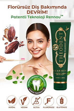 Classic Spearmint Florürsüz Nane Aromalı Diş Macunu 96.4 G