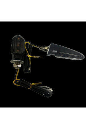 Motosiklet Sinyal Lamba Üniversal 12V Füme Cam Sarı Led 2Li
