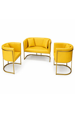 Modern Luxury Gold Metal Bekleme Koltuğu Seti