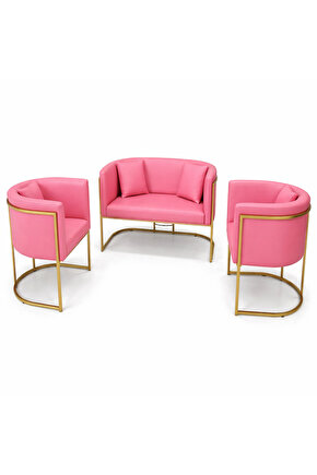 Modern Luxury Gold Metal Bekleme Koltuğu Seti