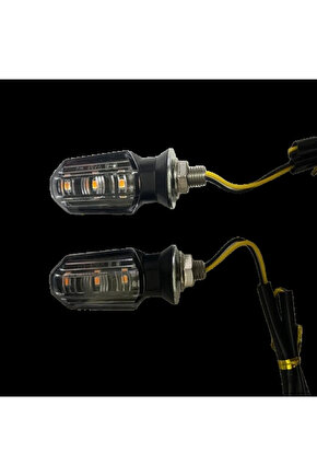 Motosiklet Sinyal Lamba Üniversal 12V Sarı Cam Sarı Led 2Li
