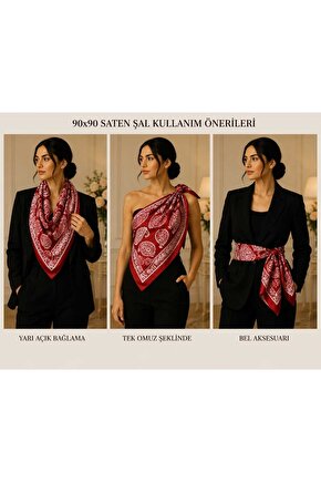 BUTA DESENLİ SATEN FULAR