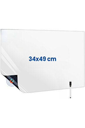 Mıknatıslı Manyetik Magnet Beyaz Tahta 34 Cm x 49 Cm Katlanabilir Silinebilir Yazı Tahtası + Kalem