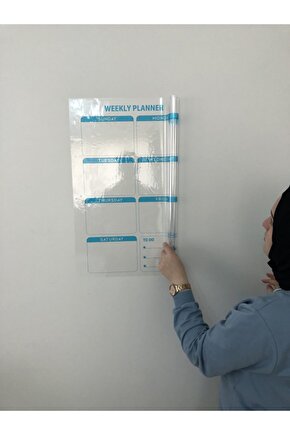 Weekly Planner Haftalık Planlayıcı Takvim Yazı Tahtası Akıllı Kağıt Tahta + Kalem 72x60 Cm