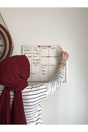 3 Adet Mini Myweek Haftalık Planlayıcı Akıllı Kağıt Tahta Yazı Tahtası Kalem 40x50 Cm