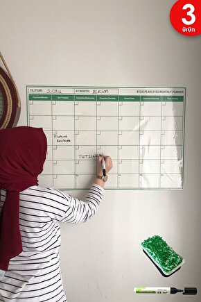 Planlayıcı Statik Akıllı Kağıt Planner Sticker Yazı Tahtası Takvim Aylık Monthly Set