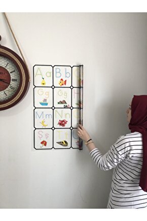Türkçe Alfabe Statik Akıllı Kağıt Tahta Ilkokul Eğitim Yazı Tahtası Kalem 100x70 Cm