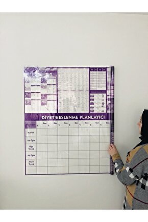 Diyet Ve Beslenme Planlayıcı Akıllı Kağıt Tahta Yazı Tahtası Kalem Hediyeli 120x100 Cm