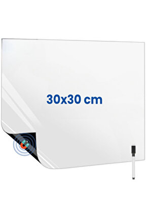 Mıknatıslı Manyetik Magnet Beyaz Tahta 30cm x 30cm Katlanabilir Silinebilir Yazı Tahtası + Kalem