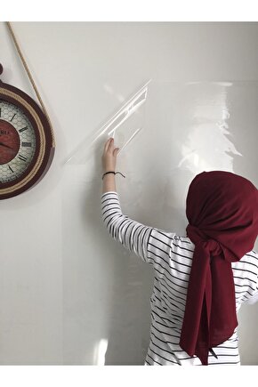 2 Adet Şeffaf Statik Akıllı Kağıt Şeffaf Yazı Tahtası Kalem 120x100 Cm Yapışkansız