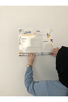 Günlük Planlayıcı Yazı Tahtası Akıllı Kağıt Tahta Planner + Kalem 47x70 Cm
