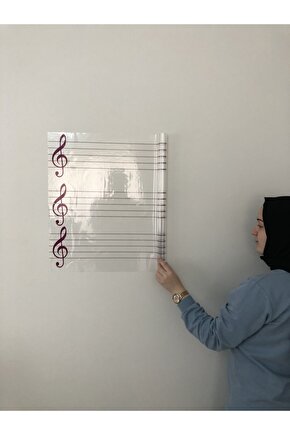 Nota Yazı Tahtası Sol Anahtarlı Ve Nota Çizgili Porteli Akıllı Kağıt Tahta Kalem Hediyeli