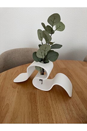 3D Baskı Modern Dalgalı Vazo Minimal Tasarım Dekoratif Masa Üstü Vazo