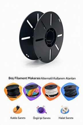 1 Adet Boş Filament Makarası • BOŞTUR • Örgü ipi • Üçlü Piriz Kablosu vb Ürünleri Sarmak için Kullanılır.