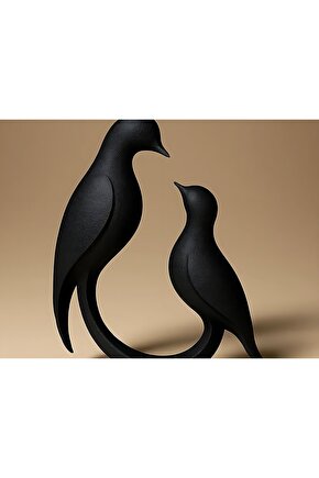 Minimalist Kuş Figürü Dekoratif Obje | 3D Yazıcı Üretimi Modern Ev ve Ofis Aksesuarı 15 Cm