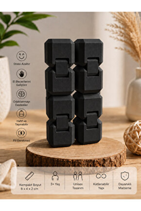 E&Z PRİME İnfinity Cube Sonsuzluk Küpü Stres Oyuncağı - Siyah
