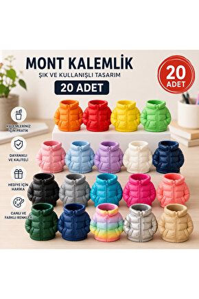 Toptan Mont Kalemlik 20’li Karışık Renk Paket – Dekoratif Masaüstü Kalemlik Seti