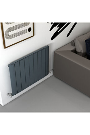 SLIM 0590*0850*09RAL 7016 KUMLU ANTRASİTSTD.BAĞL.(İKİ YAN ALT-ÜST ÇAPRAZ)ALM.RADYATÖR