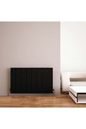 Elvino Yatay Alüminyum Radyatör Modern Tasarım Siyah 60 x 99,5 cm