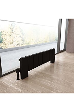 Elvino Floor Yatay Alüminyum Radyatör Modern Tasarım Siyah 30 x 99,5 cm
