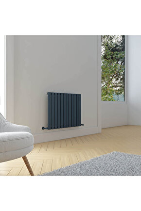 Plata Yatay Alüminyum Radyatör Modern Tasarım Antrasit 60 x 84 cm