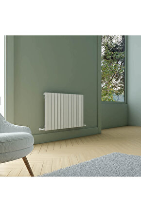 Plata Yatay Alüminyum Radyatör Modern Tasarım Beyaz 60 x 98 cm