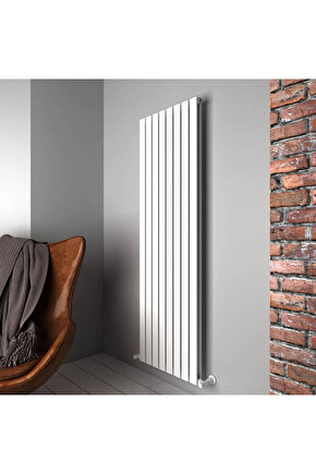 Plata Double Dikey Alüminyum Radyatör Modern Tasarım Beyaz 180 x 56 cm
