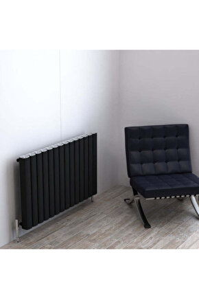 Vesta Yatay Alüminyum Radyatör Modern Tasarım Siyah 60 x 104,5 cm