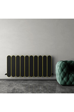 Magico Double Yatay Alüminyum Radyatör Modern Tasarım Siyah 60 x 124,5 cm