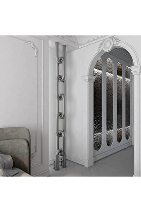 Link Floor Dikey Paslanmaz Çelik Radyatör Modern Tasarım Satine 230 x 24 cm