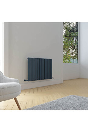 Plata Yatay Alüminyum Radyatör Modern Tasarım Antrasit 60 x 98 cm