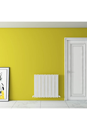 Pipette Yatay Alüminyum Radyatör Modern Tasarım Beyaz 60 x 66 cm