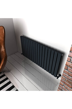 Plata Double Yatay Alüminyum Radyatör Modern Tasarım Antrasit 60 x 119 cm