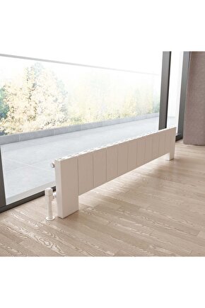 Elvino Floor Yatay Alüminyum Radyatör Modern Tasarım Beyaz 30 x 149,5 cm
