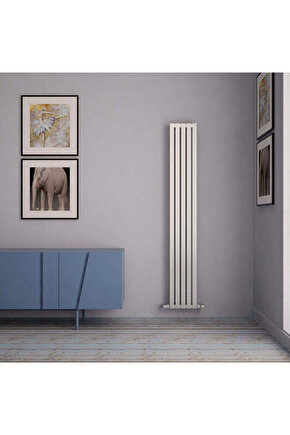 Sarp Dikey Paslanmaz Çelik Radyatör Modern Tasarım Satine 180 x 26 cm
