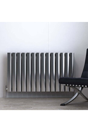 Vesta Yatay Alüminyum Radyatör Modern Tasarım Parlak Eloksal 60 x 104,5 cm
