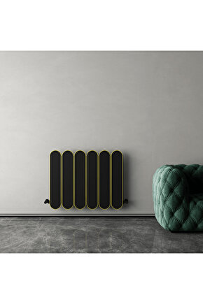 Magico Double Yatay Alüminyum Radyatör Modern Tasarım Siyah 60 x 74,5 cm