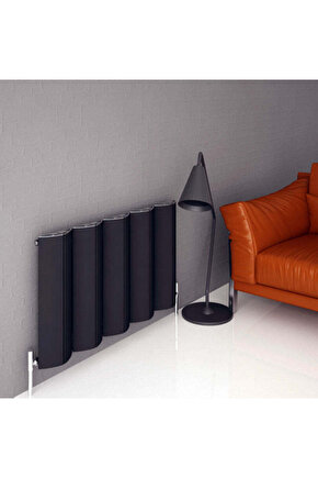 Nixie Yatay Alüminyum Radyatör Modern Tasarım Siyah 60 x 104,5 cm