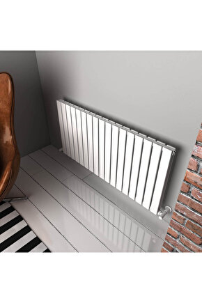 Plata Double Yatay Alüminyum Radyatör Modern Tasarım Beyaz 60 x 119 cm