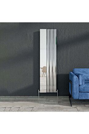 Step Mirror Dikey Alüminyum Radyatör Modern Tasarım Parlak Eloksal 180 x 47 cm