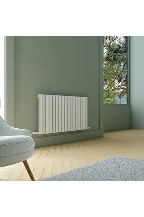 Plata Yatay Alüminyum Radyatör Modern Tasarım Beyaz 60 x 119 cm