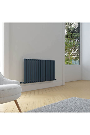 Plata Yatay Alüminyum Radyatör Modern Tasarım Antrasit 60 x 119 cm