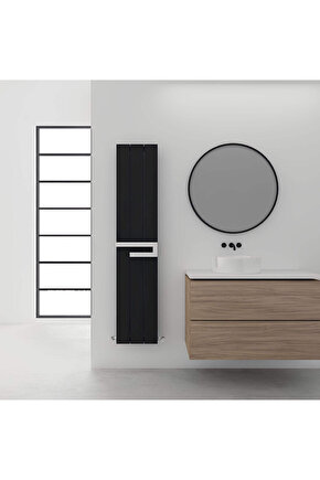 Elvino Bath Mirror Alüminyum Havlupan Modern Tasarım Siyah