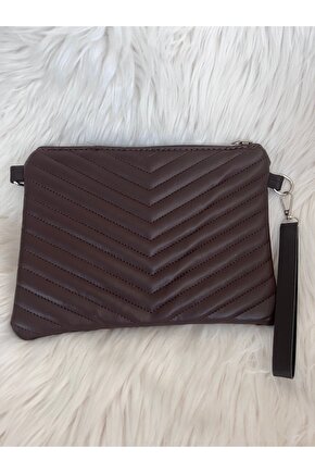 Kahverengi Clutch el çantası