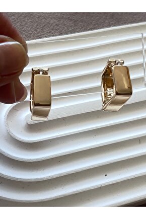 Gold renk Çelik kare halka küpe