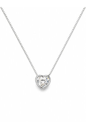 0,8 CT Mozanit Kalp Kolye