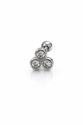 Gümüş Taşlı Piercing