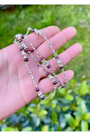 Vintage Garnet Taşlı Kolye