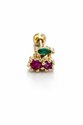 Gümüş Renkli Taşlı Piercing